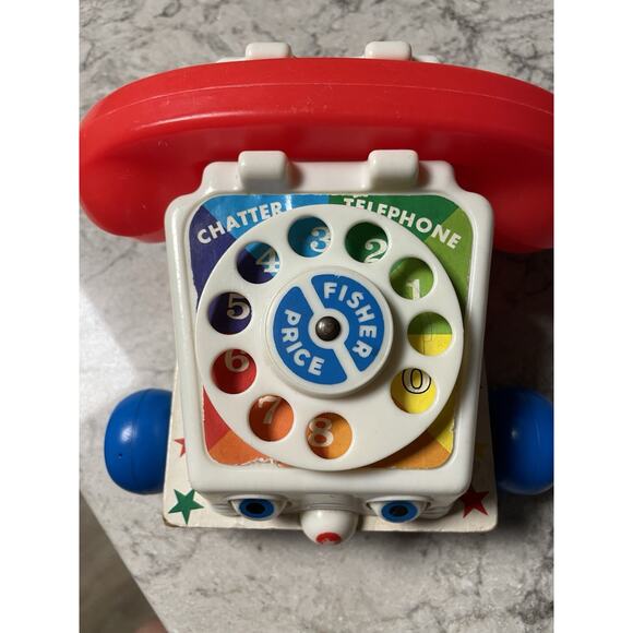 Vintage 1961 Fisher Price Chatter Phone Rotary Telephone Toy #747 Made Is USA - Picture 6 of 7